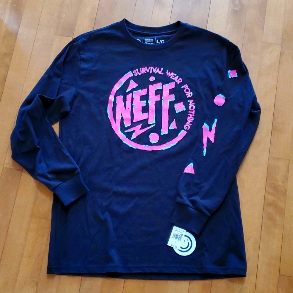 Mens NEFF "Survival Wear For Nothing" Long Sleeve T-Shirt Size Large NWT